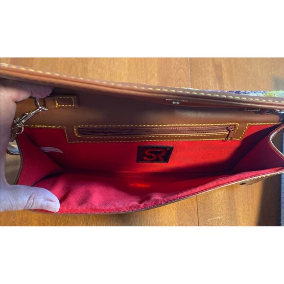 Sondra Roberts Cork Clutch, Bag, Purse Embroidered Detailed Snap Rectangular Med - Picture 7 of 16
